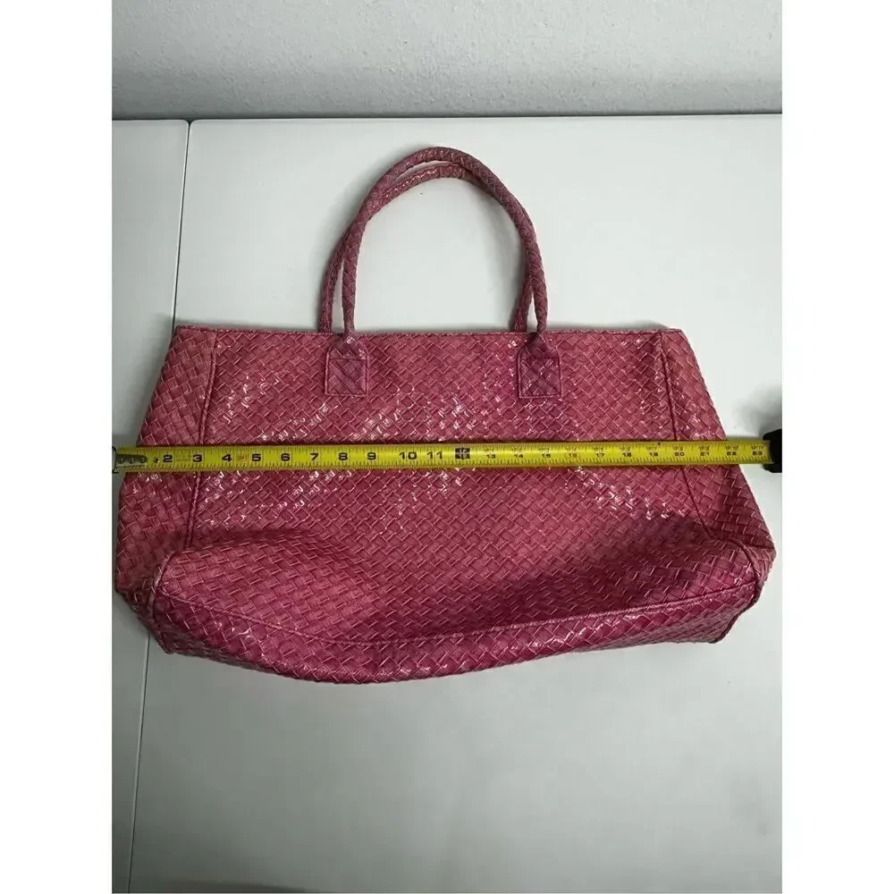 Pink Large Capacity PU Portable Shoulder Bag Tote